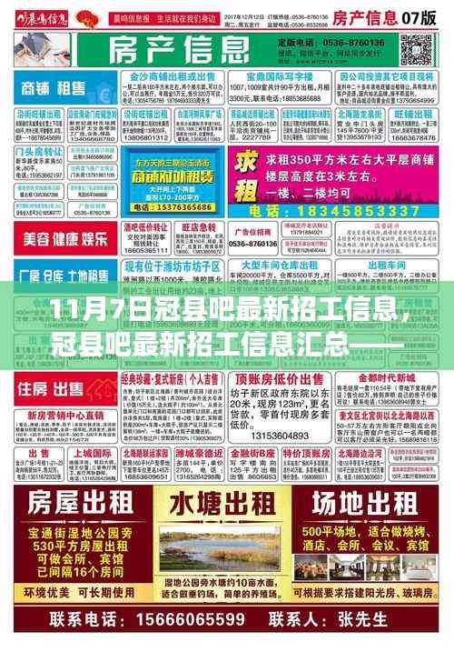 冠县吧最新招工信息汇总,11月7日更新