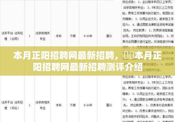 本月正阳招聘网最新招聘测评详解