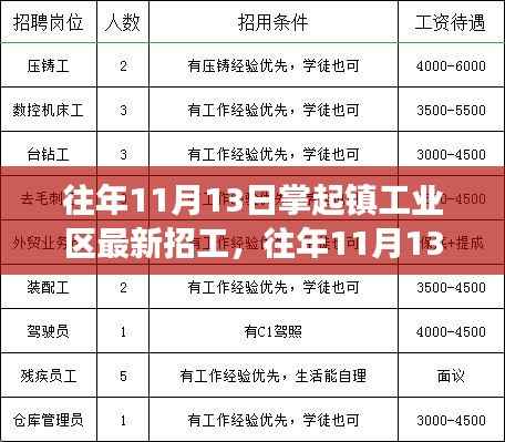 掌起镇工业区历年11月13日火热招工日,多样职位挑战等你来!