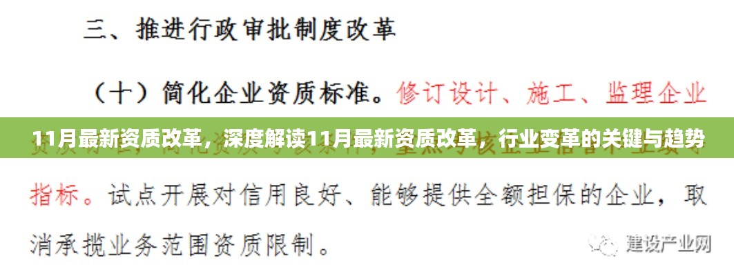 深度解读,11月最新资质改革引领行业变革的关键与趋势