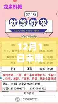 12月1日丰南最新最全招工信息独家盘点,理想职位一网打尽