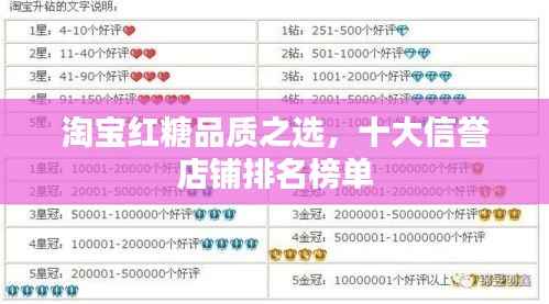 淘宝红糖品质之选,十大信誉店铺排名榜单
