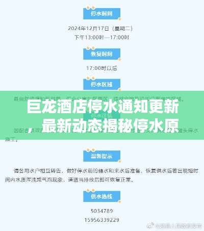 巨龙酒店停水通知更新,最新动态揭秘停水原因及解决方案
