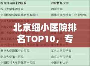 北京细小医院排名TOP10，专业诊疗权威榜单揭晓